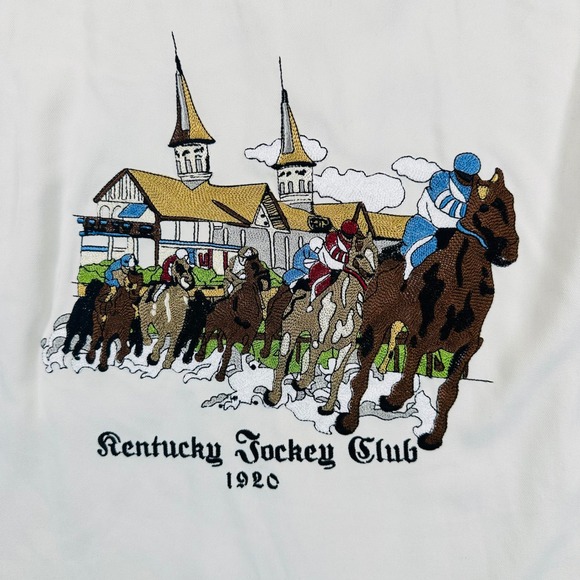 Vintage Nat Nast 100% Silk Camp Shirt Mens M Kentucky Jockey Club Horse Race - Picture 5 of 13